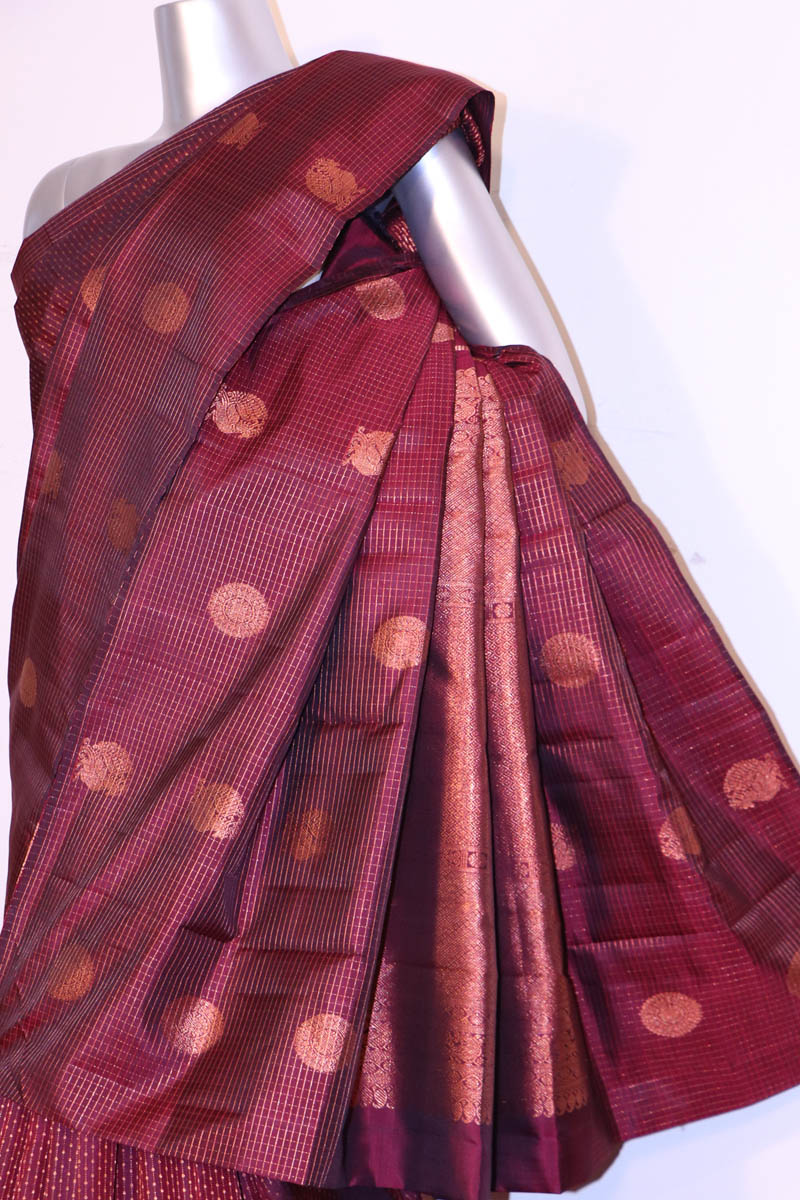Designer Copper Kanjeevaram Silk Saree AI203882